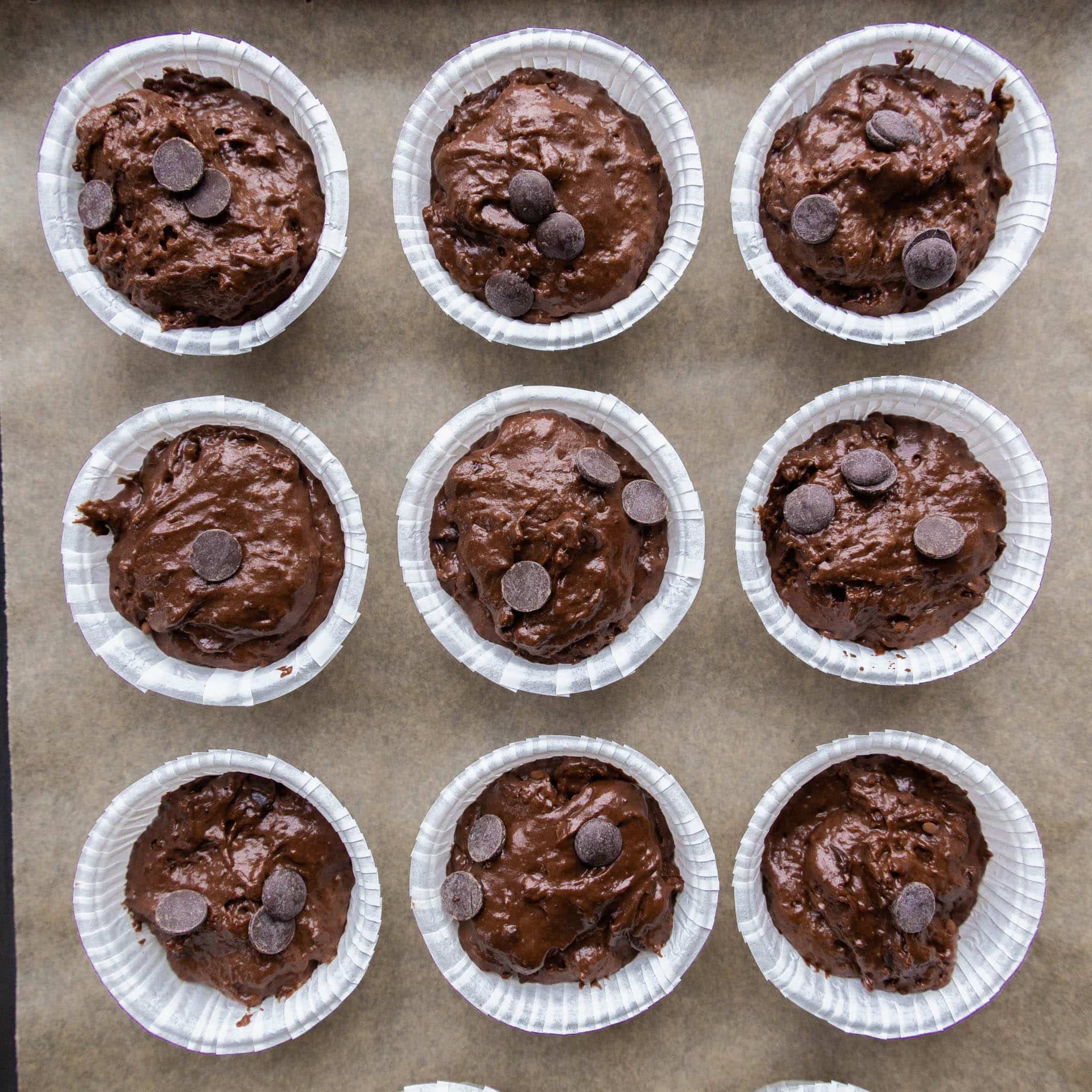 Svampede chokolademuffins