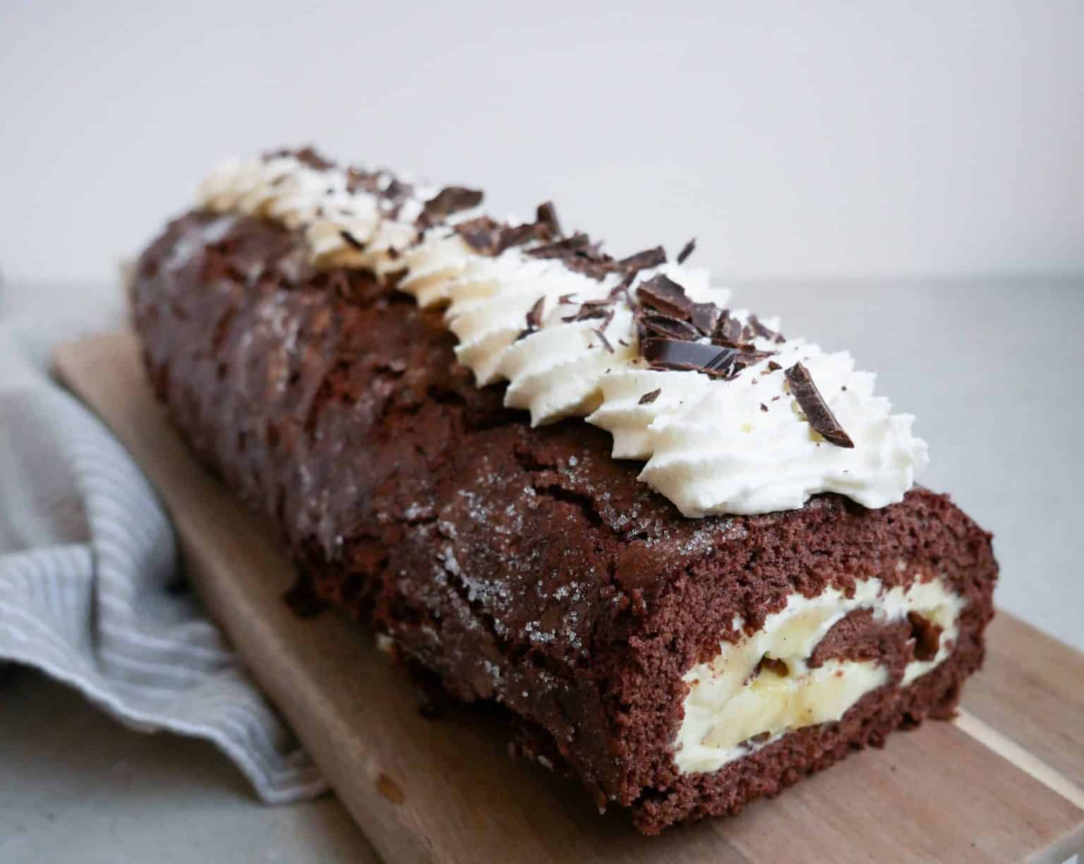 chokoladeroulade med banan