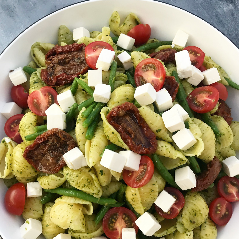 Pastasalat Med Hjemmelavet Pesto Nem Opskrift Mummum Dk