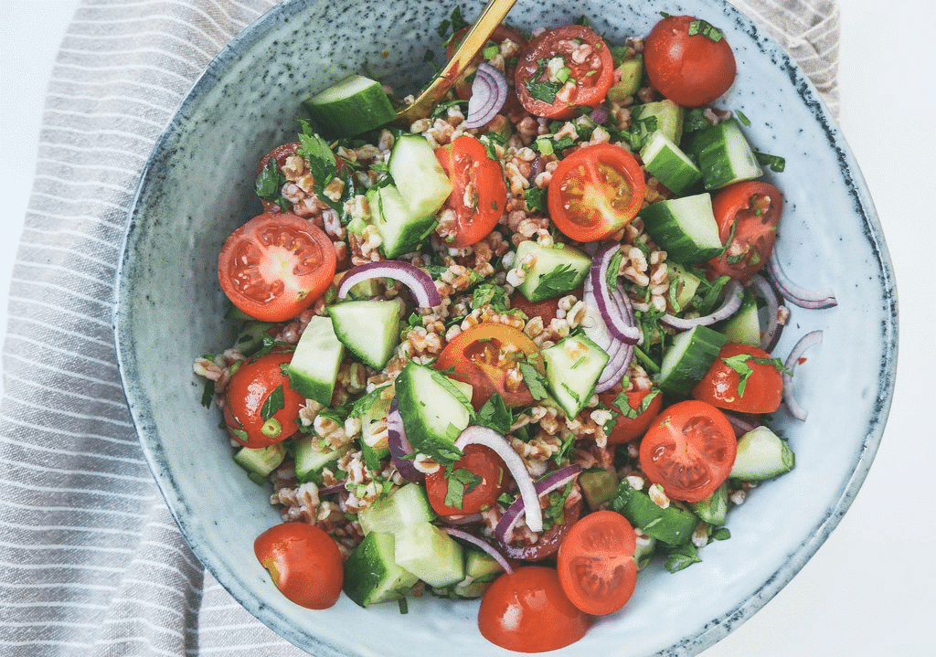 Grov tabouleh med perlespelt