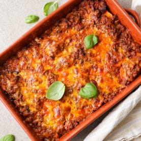 Sund lasagne med søde kartofler som plader