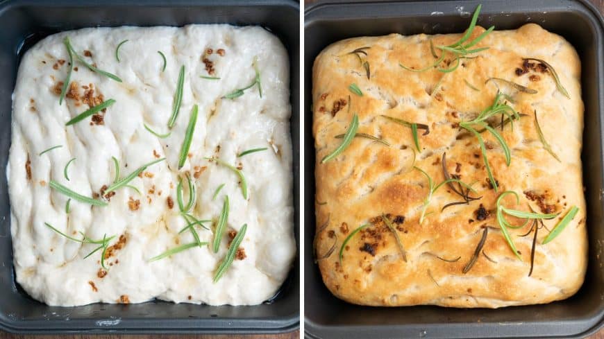 luftigt focaccia brød