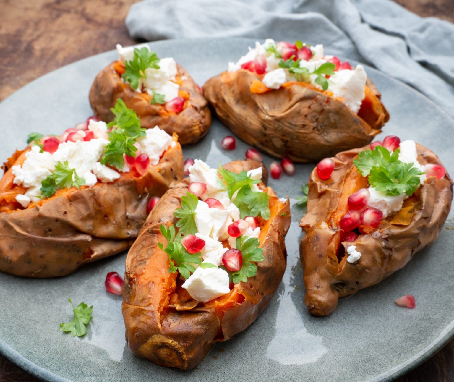 Opskrift på søde kartofler med feta