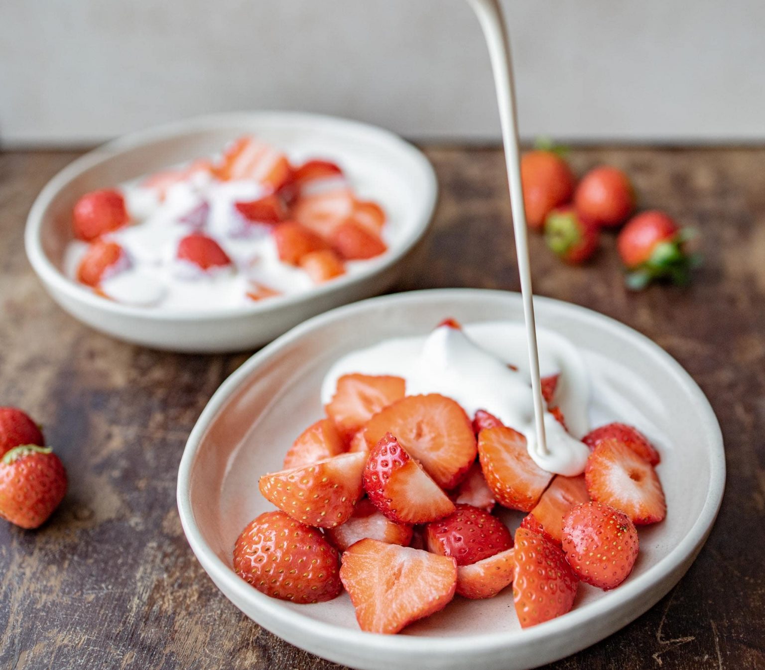 Jordbær med fløde