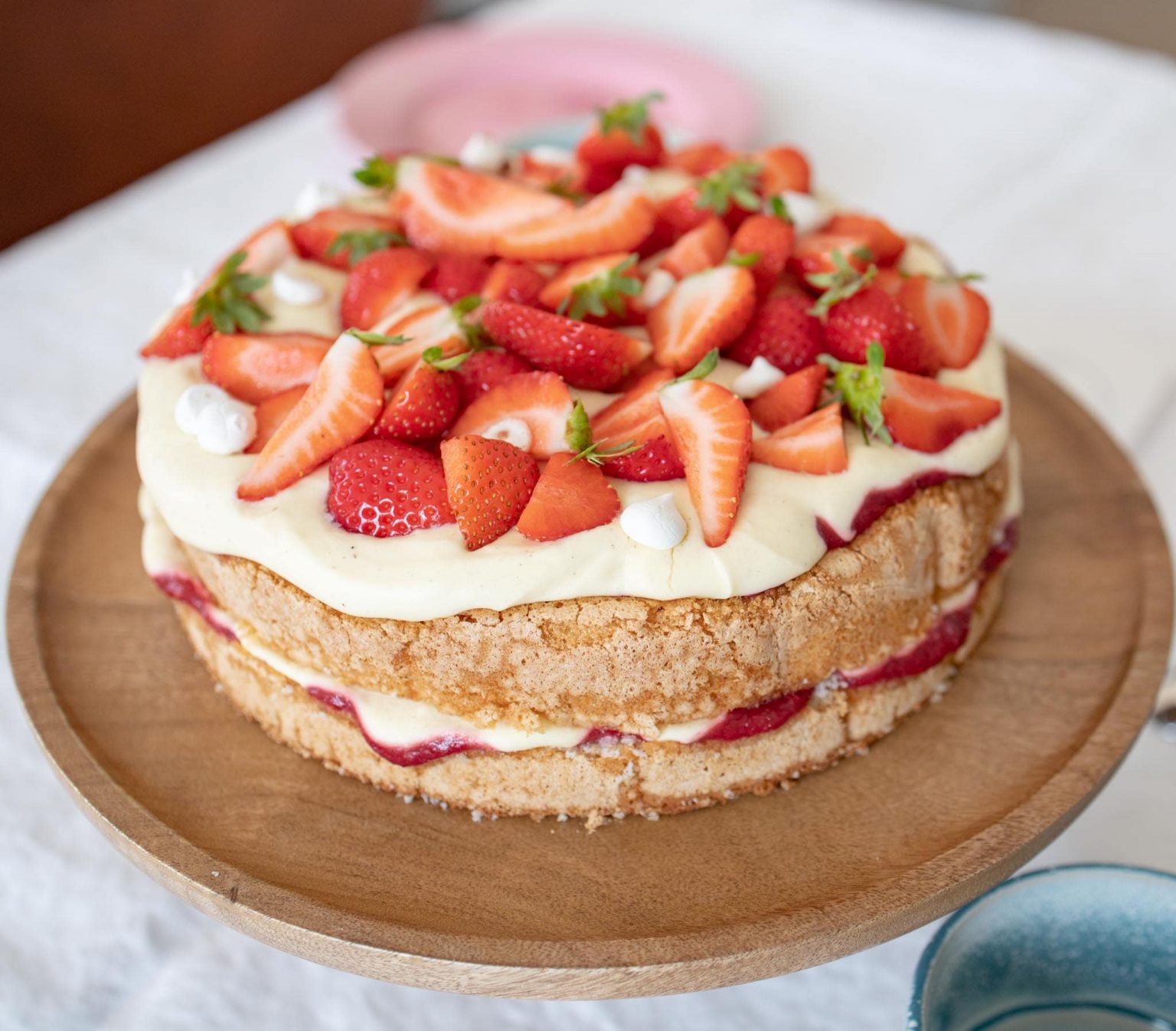 Opskrift på jordbærlagkage