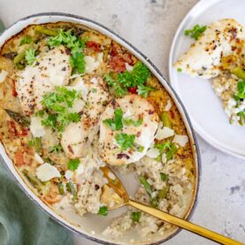 bagte havreris med kylling og asparges