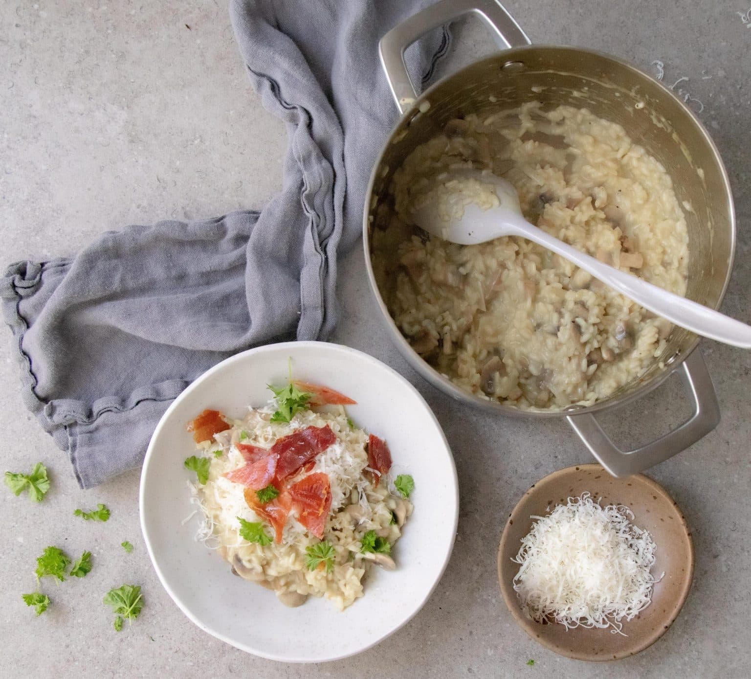 Svamperisotto med sprød serrano