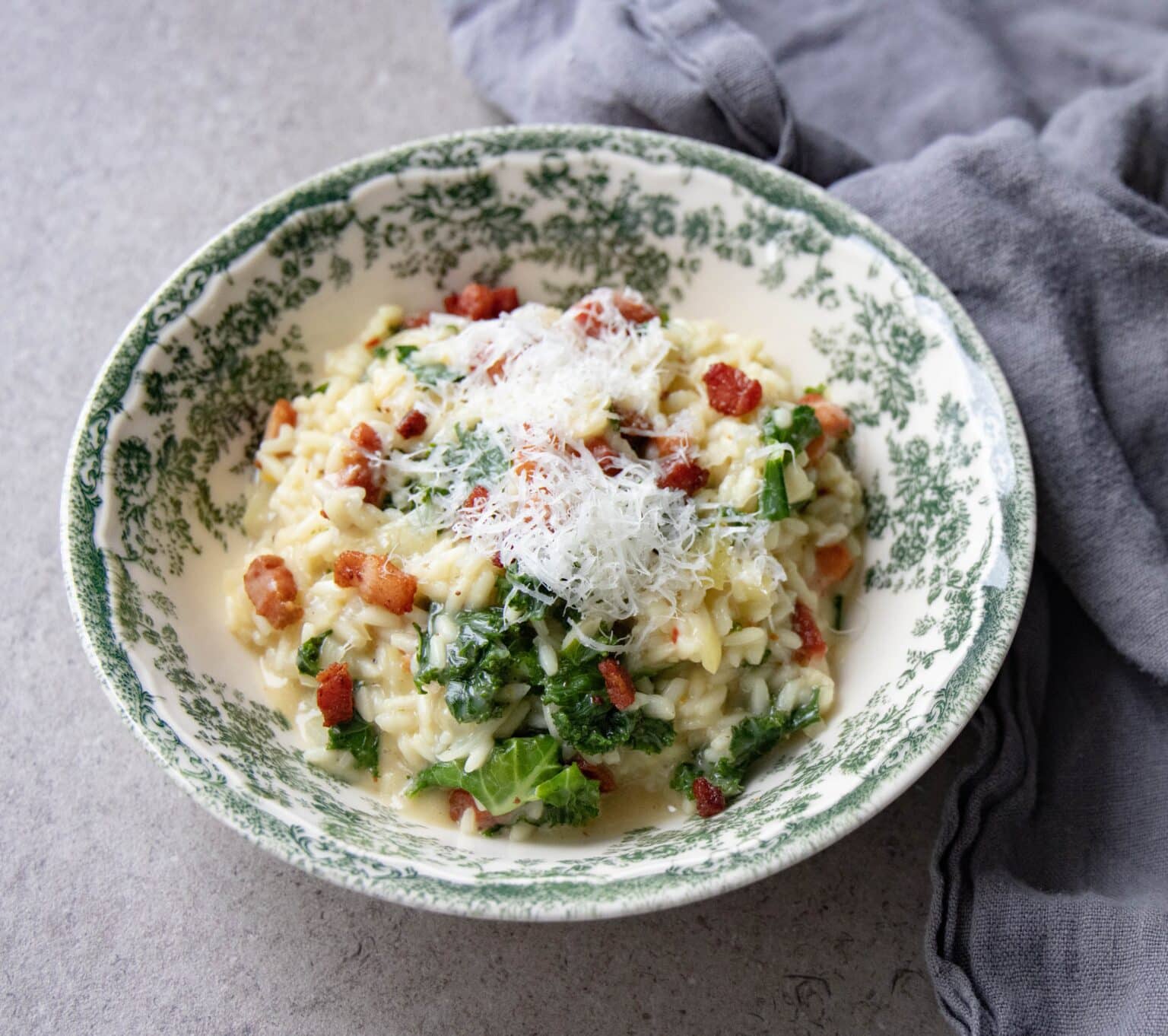 Grønkålsrisotto med bacon