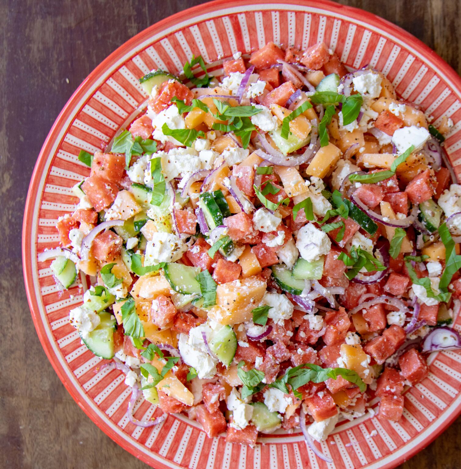 Sommersalat med melon og feta