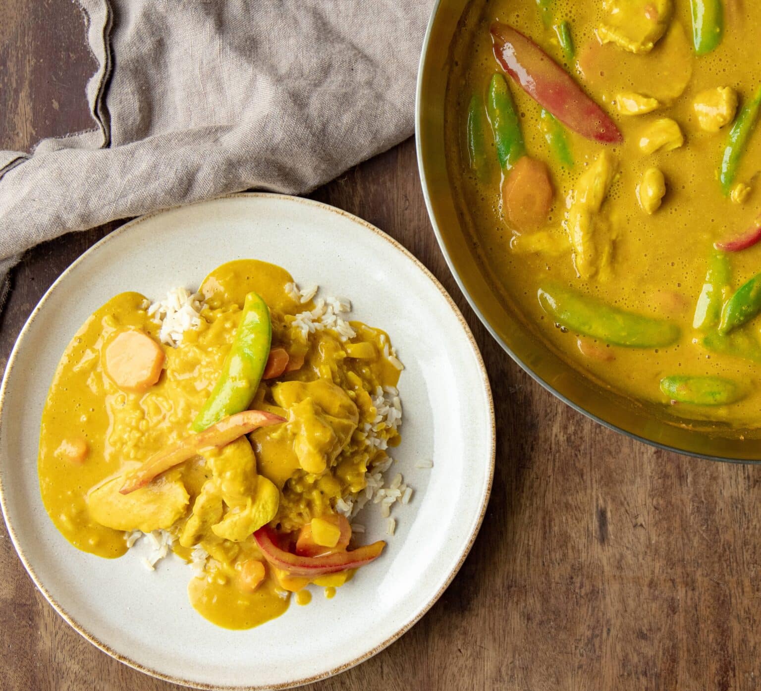 Kylling i karry med grøntsager