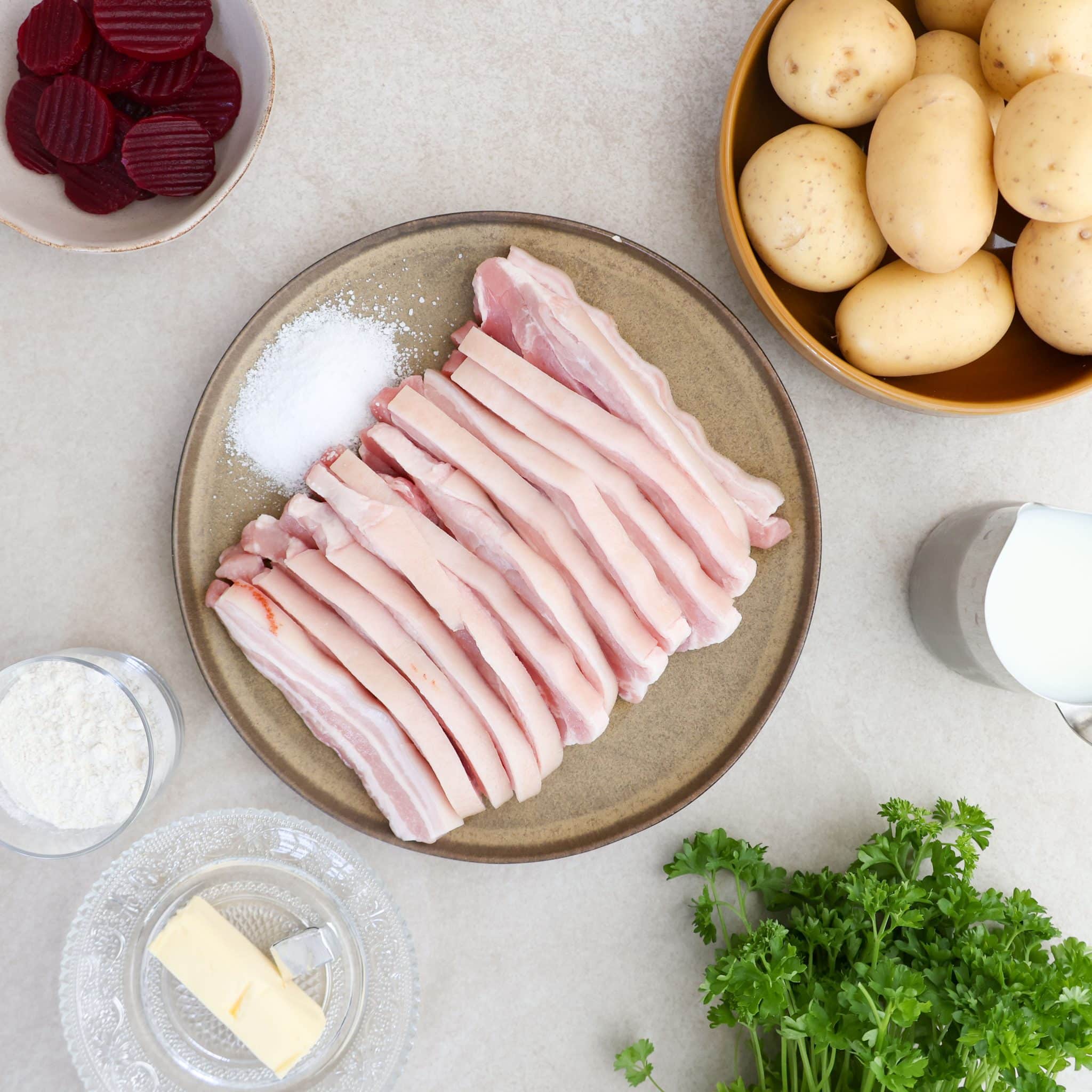 ingredienser til stegt flæsk