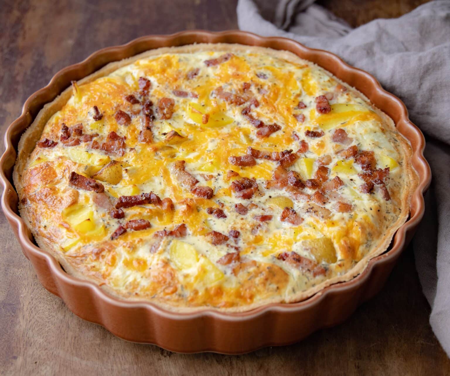 Kartoffeltærte med bacon