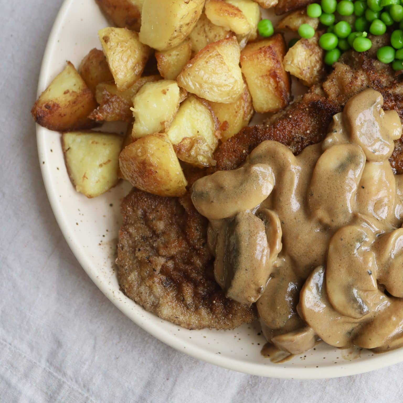 Wienerschnitzel sovs med svampe