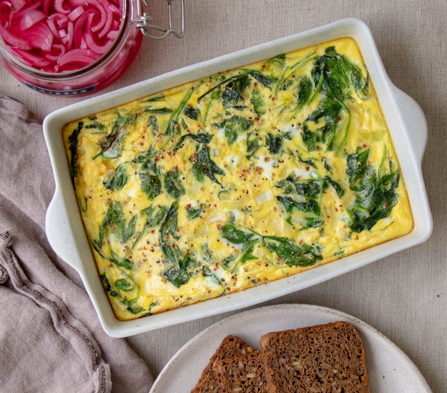 Æggekage med spinat