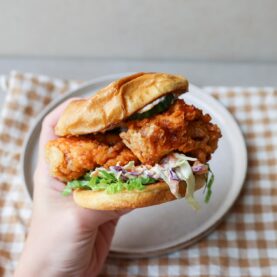 Korean fried chicken burger