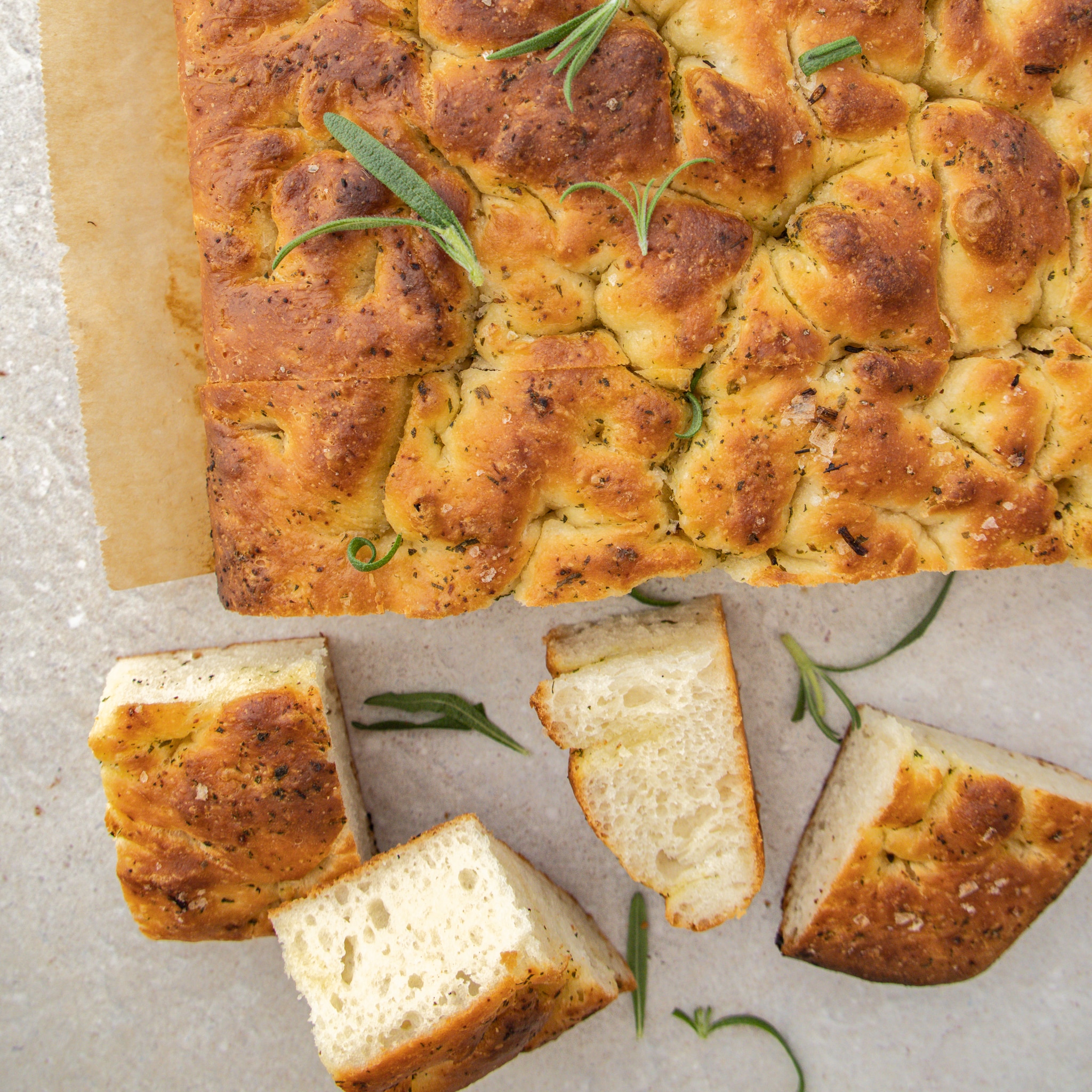 Koldhævet foccacia