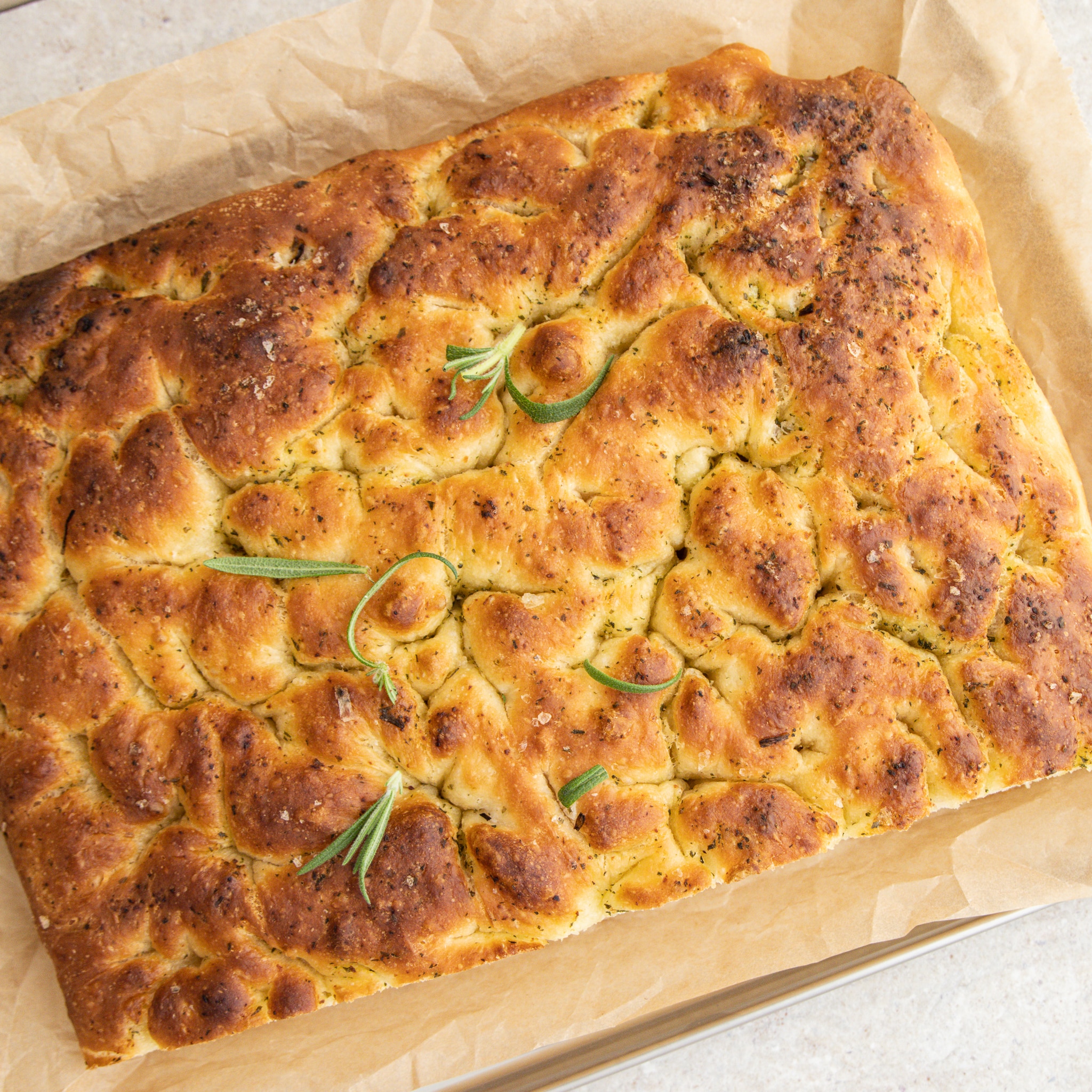 Koldhævet foccacia
