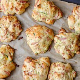 Madpakkeboller med skinke, squash og ost