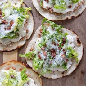 Smashed cæsar tacos