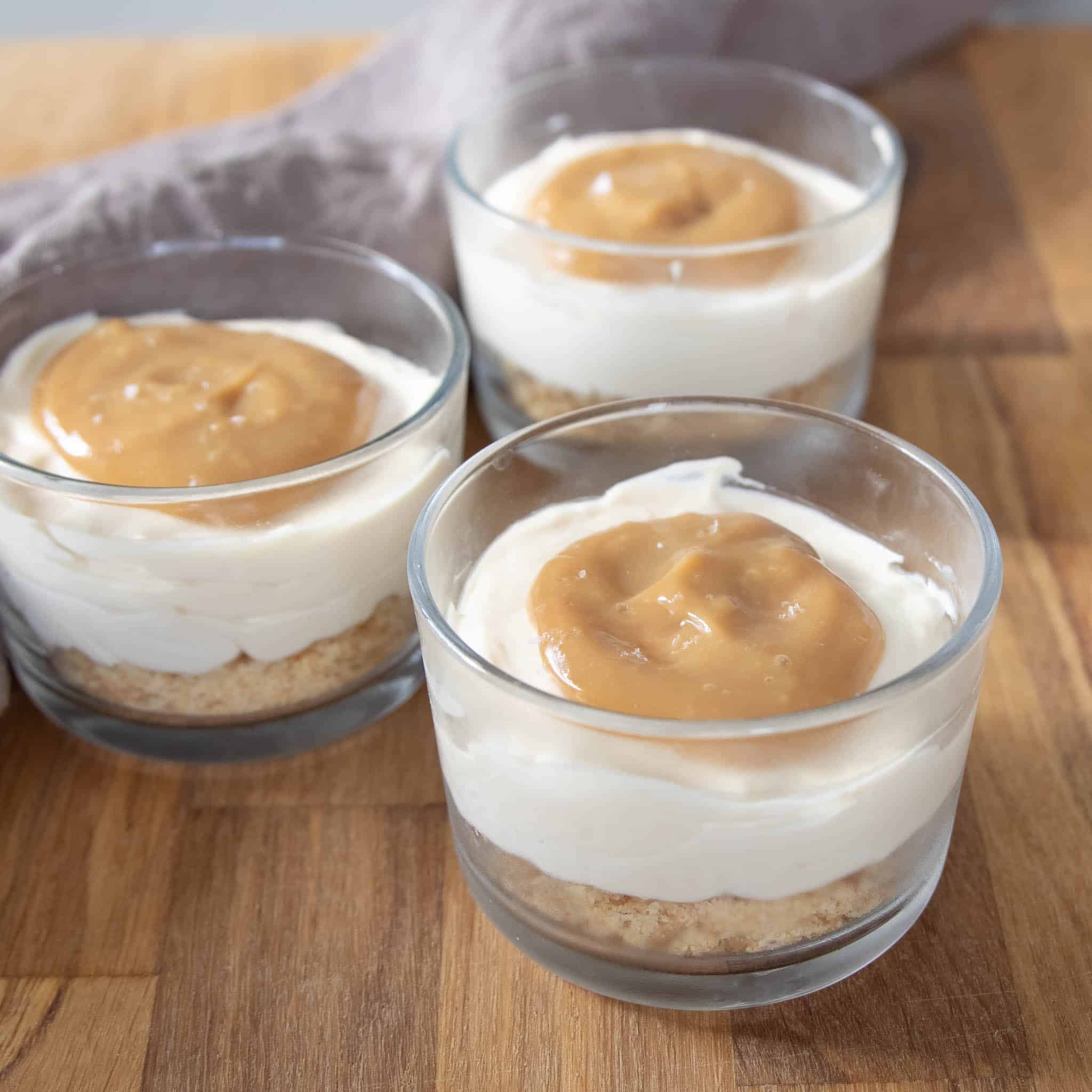 Karamel cheesecake i glas