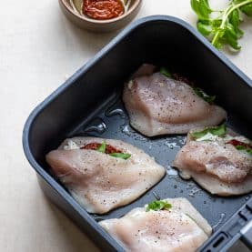 Fyldt kyllingebryst i airfryer