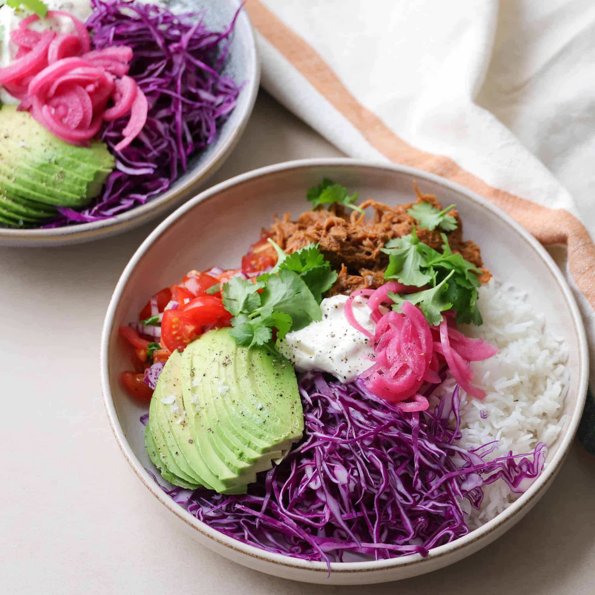 Mexibowl med braiseret nakkefilet