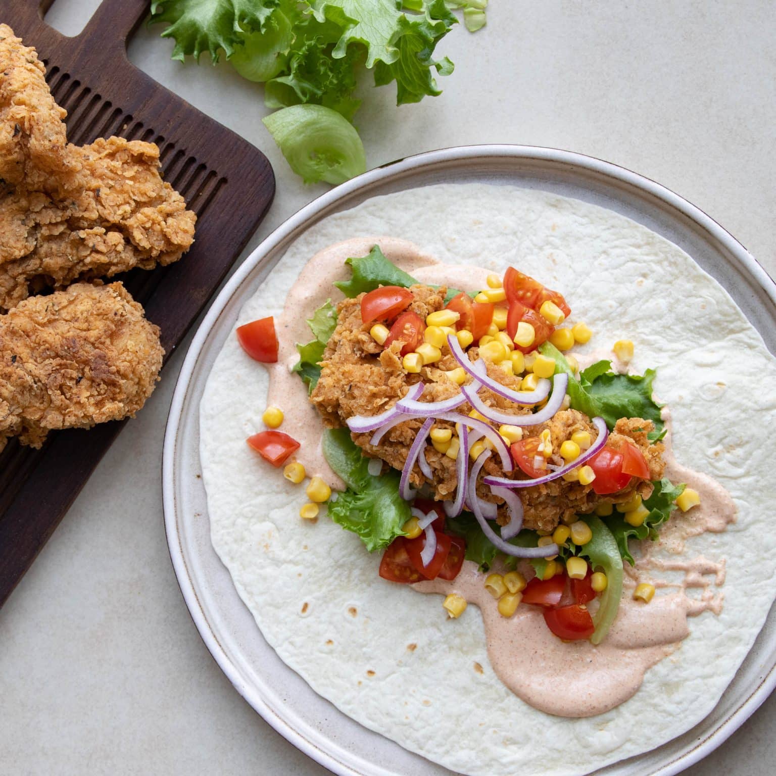 Fried chicken wrap