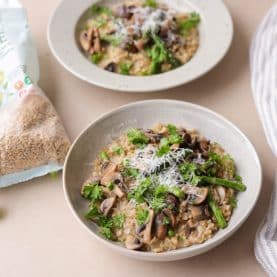 Havrerisotto med svampe og asparges