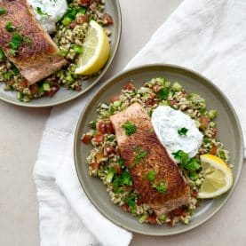 Tabouleh med havreris og laks