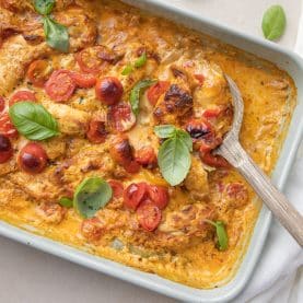 Kyllinge inderfilet i ovn med grøntsager