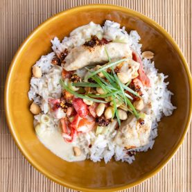 Wok med kylling og kokosmælk