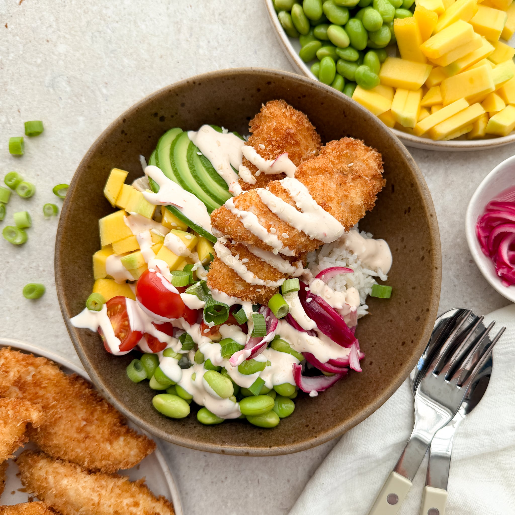 Bowl med crispy inderfilet