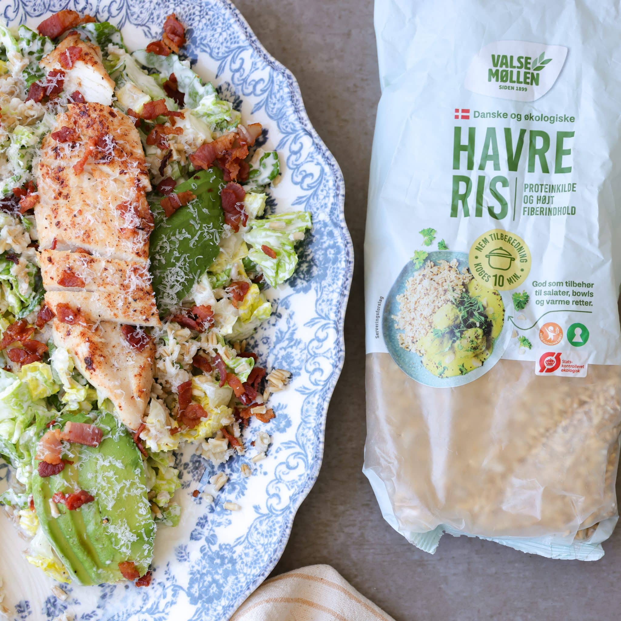 Cæsarsalat med havreris