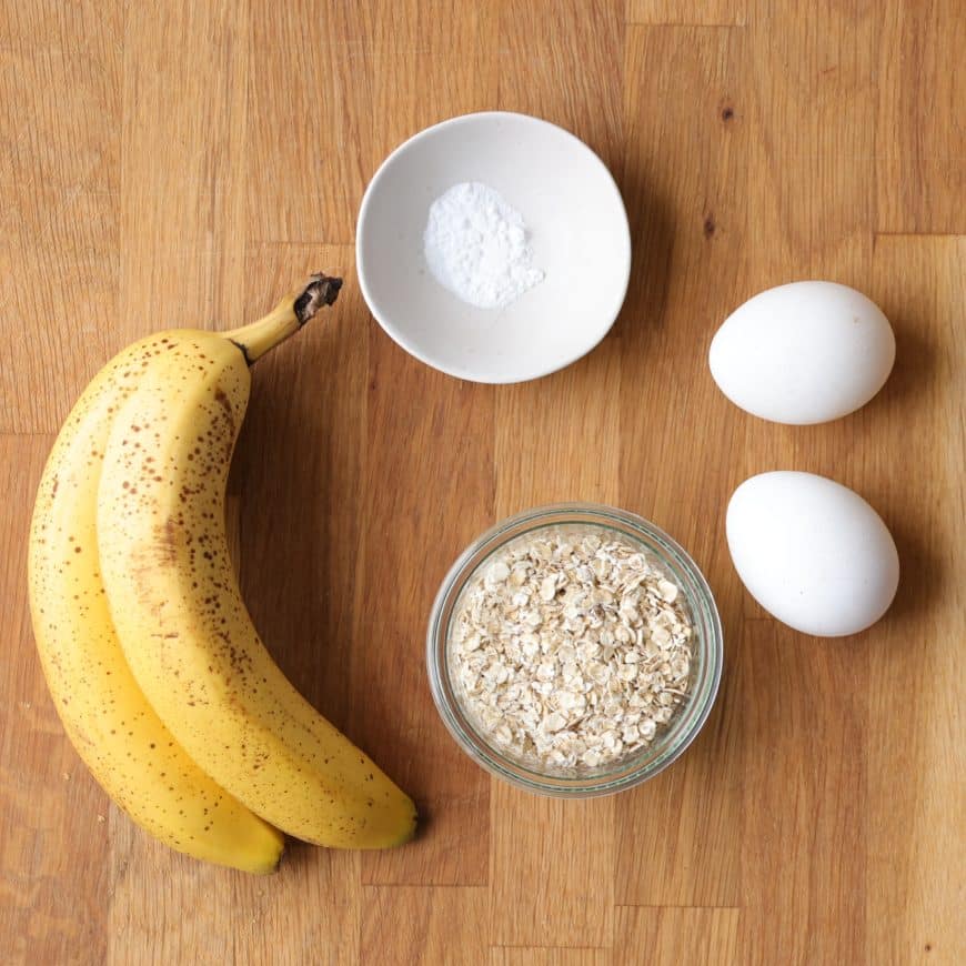 ingredienser til bananpandekage
